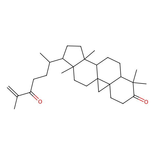 2D Structure of (1S,3R,8R,11R,12S,15R,16R)-7,7,12,16-tetramethyl-15-[(2R)-6-methyl-5-oxohept-6-en-2-yl]pentacyclo[9.7.0.01,3.03,8.012,16]octadecan-6-one