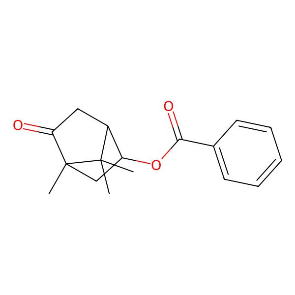 2D Structure of (4,7,7-Trimethyl-5-oxo-2-bicyclo[2.2.1]heptanyl) benzoate