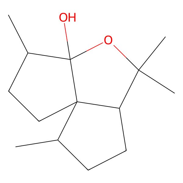 2D Structure of 4,7,7,11-Tetramethyl-6-oxatricyclo[6.3.0.01,5]undecan-5-ol