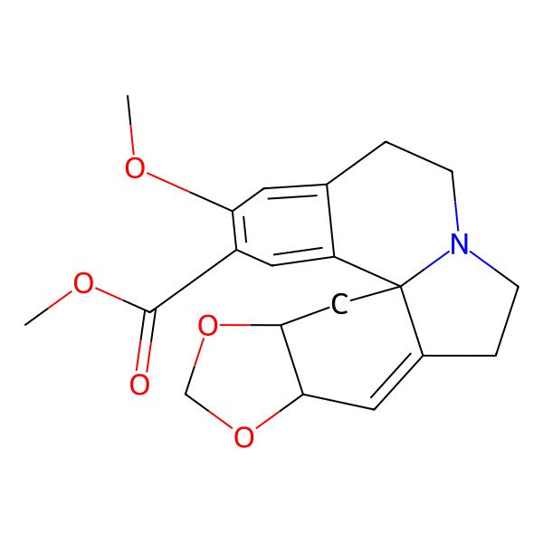 2D Structure of Methyl 17-methoxy-4,6-dioxa-12-azapentacyclo[10.8.0.01,9.03,7.015,20]icosa-8,15,17,19-tetraene-18-carboxylate