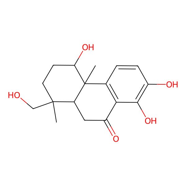 2D Structure of 4,7,8-trihydroxy-1-(hydroxymethyl)-1,4a-dimethyl-3,4,10,10a-tetrahydro-2H-phenanthren-9-one 2D Structure of 4,7,8-trihydroxy-1-(hydroxymethyl)-1,4a-dimethyl-3,4,10,10a-tetrahydro-2H-phenanthren-9-one