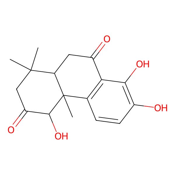 2D Structure of 4,7,8-Trihydroxy-1,1,4a-trimethyl-2,4,10,10a-tetrahydrophenanthrene-3,9-dione 2D Structure of 4,7,8-Trihydroxy-1,1,4a-trimethyl-2,4,10,10a-tetrahydrophenanthrene-3,9-dione
