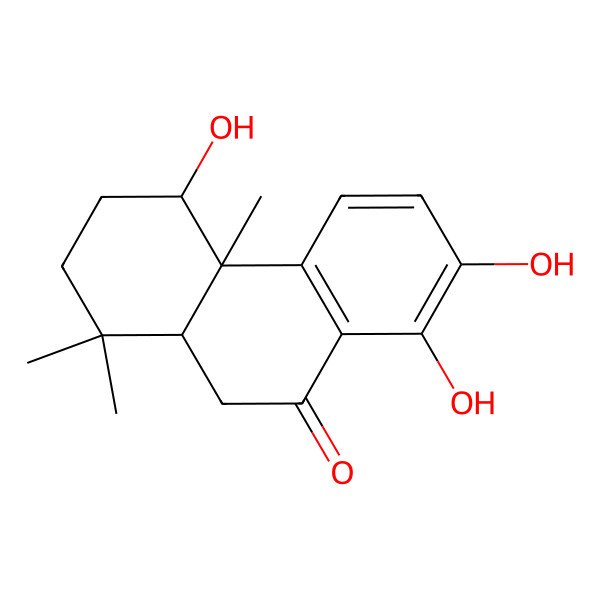2D Structure of 4,7,8-trihydroxy-1,1,4a-trimethyl-3,4,10,10a-tetrahydro-2H-phenanthren-9-one 2D Structure of 4,7,8-trihydroxy-1,1,4a-trimethyl-3,4,10,10a-tetrahydro-2H-phenanthren-9-one