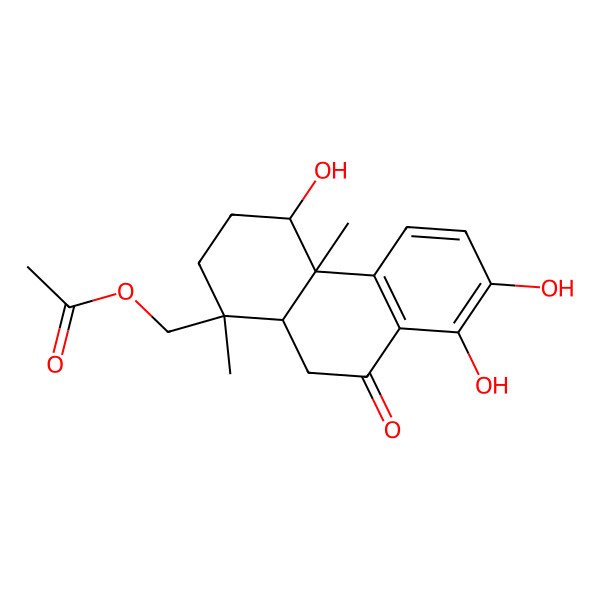 2D Structure of (4,7,8-trihydroxy-1,4a-dimethyl-9-oxo-3,4,10,10a-tetrahydro-2H-phenanthren-1-yl)methyl acetate