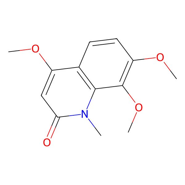 2D Structure of 4,7,8-trimethoxy-N-methyl-2-quinolone
