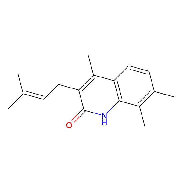 2D Structure of 4,7,8-trimethyl-3-(3-methylbut-2-enyl)-1H-quinolin-2-one