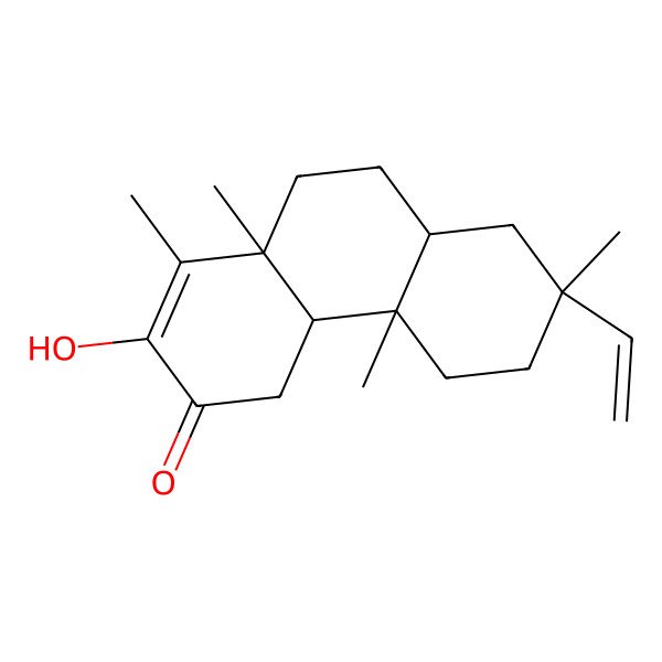 2D Structure of (4aR,4bS,7S,8aS,10aS)-7-ethenyl-2-hydroxy-1,4b,7,10a-tetramethyl-4,4a,5,6,8,8a,9,10-octahydrophenanthren-3-one