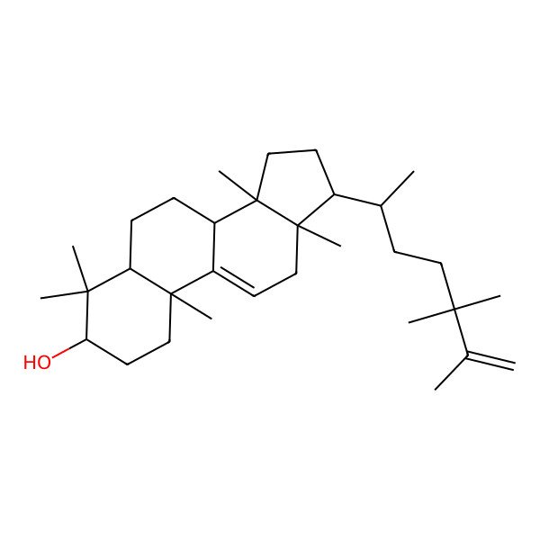2D Structure of (3R,5R,8S,10S,13R,14S,17R)-4,4,10,13,14-pentamethyl-17-[(2R)-5,5,6-trimethylhept-6-en-2-yl]-2,3,5,6,7,8,12,15,16,17-decahydro-1H-cyclopenta[a]phenanthren-3-ol