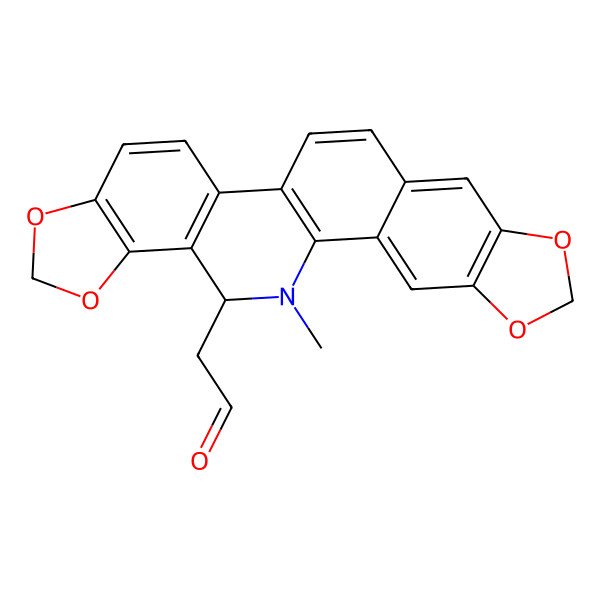 2D Structure of 2-(24-Methyl-5,7,18,20-tetraoxa-24-azahexacyclo[11.11.0.02,10.04,8.014,22.017,21]tetracosa-1(13),2,4(8),9,11,14(22),15,17(21)-octaen-23-yl)acetaldehyde