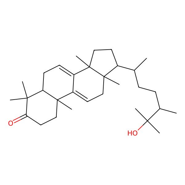 2D Structure of (5R,10S,13R,14R,17R)-17-[(2R,5S)-6-hydroxy-5,6-dimethylheptan-2-yl]-4,4,10,13,14-pentamethyl-1,2,5,6,12,15,16,17-octahydrocyclopenta[a]phenanthren-3-one