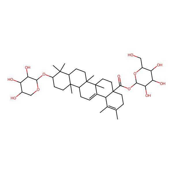 2D Structure of [3,4,5-trihydroxy-6-(hydroxymethyl)oxan-2-yl] 1,2,6a,6b,9,9,12a-heptamethyl-10-(3,4,5-trihydroxyoxan-2-yl)oxy-4,5,6,6a,7,8,8a,10,11,12,13,14b-dodecahydro-3H-picene-4a-carboxylate