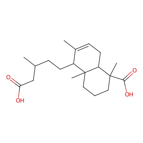 2D Structure of (1R,4aR,5S,8aR)-5-[(3S)-4-carboxy-3-methylbutyl]-1,4a,6-trimethyl-2,3,4,5,8,8a-hexahydronaphthalene-1-carboxylic acid