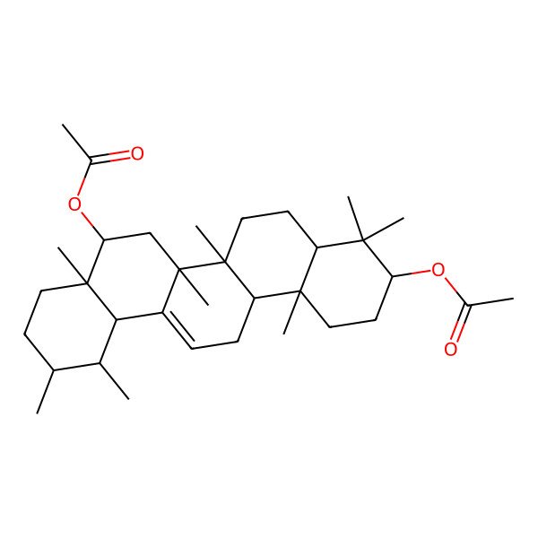 2D Structure of [(3R,6aR,6bS,8S,8aS,11R,12S,14bR)-8-acetyloxy-4,4,6a,6b,8a,11,12,14b-octamethyl-2,3,4a,5,6,7,8,9,10,11,12,12a,14,14a-tetradecahydro-1H-picen-3-yl] acetate