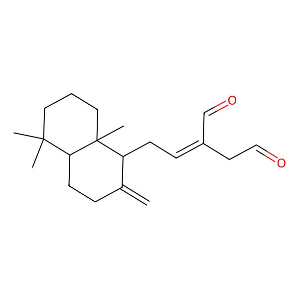 2D Structure of (2E)-2-[2-[(1S,4aS,8aR)-5,5,8a-trimethyl-2-methylidene-3,4,4a,6,7,8-hexahydro-1H-naphthalen-1-yl]ethylidene]butanedial