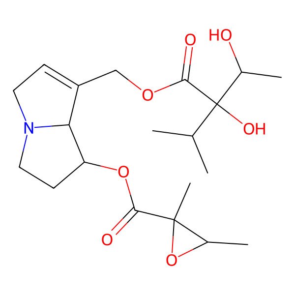 2D Structure of [(1R,8R)-7-[[(2S)-2-hydroxy-2-[(1R)-1-hydroxyethyl]-3-methylbutanoyl]oxymethyl]-2,3,5,8-tetrahydro-1H-pyrrolizin-1-yl] (2S,3S)-2,3-dimethyloxirane-2-carboxylate