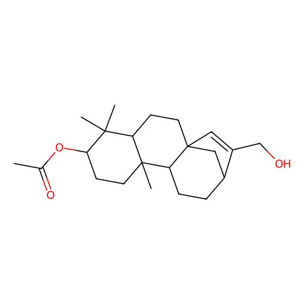 2D Structure of [(1S,4S,6R,9S,10S,13R)-14-(hydroxymethyl)-5,5,9-trimethyl-6-tetracyclo[11.2.1.01,10.04,9]hexadec-14-enyl] acetate