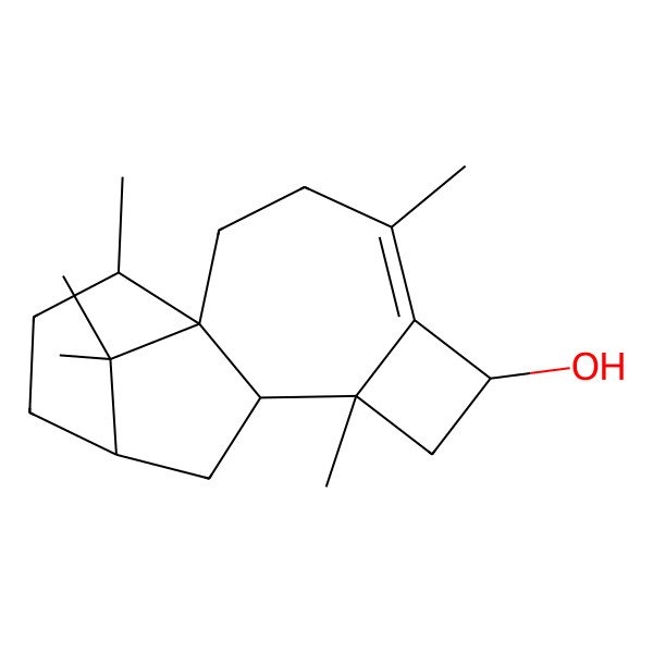 2D Structure of (2s,5Ar,6r,9s,10as,10bs)-3,6,10b,11,11-pentamethyl 2,4,5,6,7,8,9,10,10a,10b-decahydro-1h-5a,9-methanocyclobuta[a]heptalen-2-ol