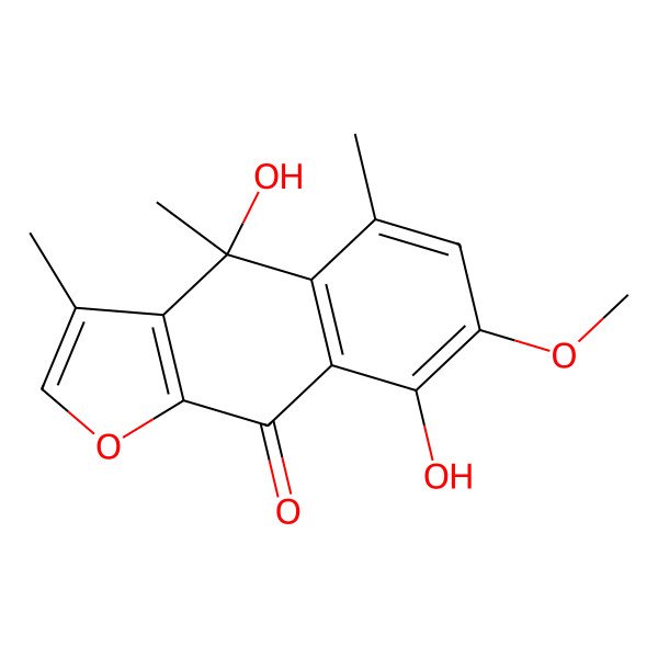 2D Structure of 4,8-Dihydroxy-7-methoxy-3,4,5-trimethylbenzo[f][1]benzofuran-9-one