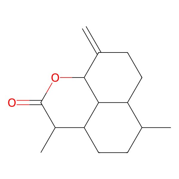 2D Structure of 4,8-Dimethyl-12-methylidene-2-oxatricyclo[7.3.1.05,13]tridecan-3-one