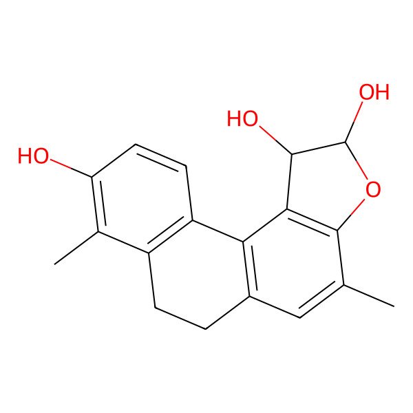 2D Structure of 4,8-Dimethyl-1,2,6,7-tetrahydronaphtho[1,2-e][1]benzofuran-1,2,9-triol