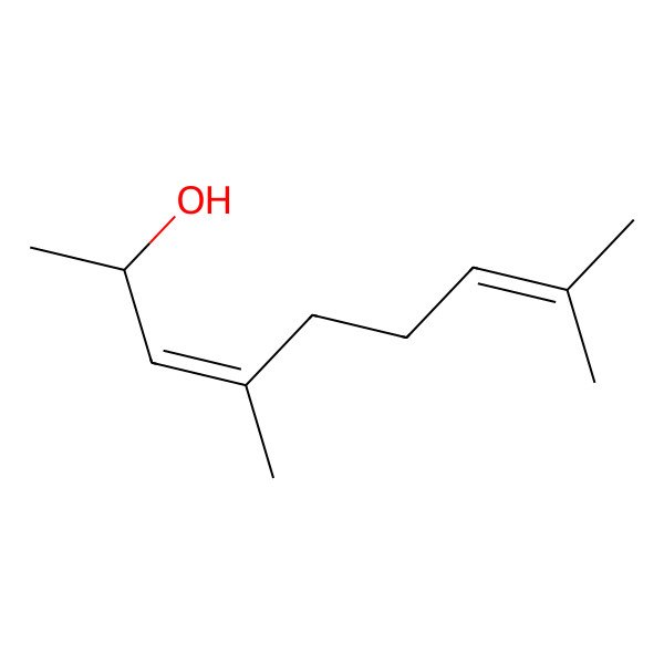 2D Structure of 4,8-Dimethyl-3,7-nonadien-2-ol