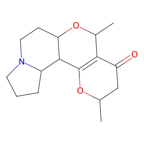 2D Structure of 4,8-Dimethyl-3,9-dioxa-13-azatetracyclo[8.7.0.02,7.013,17]heptadec-2(7)-en-6-one