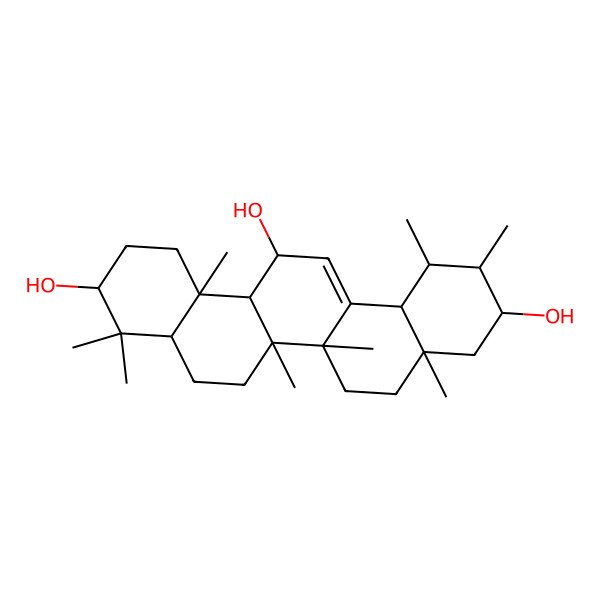 2D Structure of 1,2,4a,6a,6b,9,9,12a-octamethyl-2,3,4,5,6,6a,7,8,8a,10,11,12,13,14b-tetradecahydro-1H-picene-3,10,13-triol