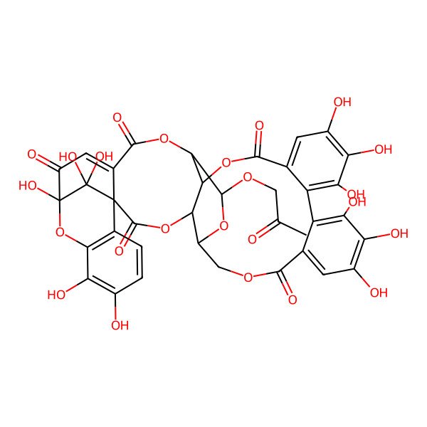 2D Structure of (1R,4R,5S,23R,25R,26R,32R)-10,11,12,15,16,17,32,35,36,40,40-undecahydroxy-25-(2-oxopropoxy)-3,6,21,24,27,33-hexaoxaoctacyclo[30.7.1.01,29.04,23.05,26.08,13.014,19.034,39]tetraconta-8,10,12,14,16,18,29,34(39),35,37-decaene-2,7,20,28,31-pentone