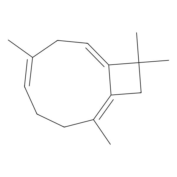 2D Structure of 4,8,11,11-Tetramethylbicyclo[7.2.0]undeca-1,4,8-triene