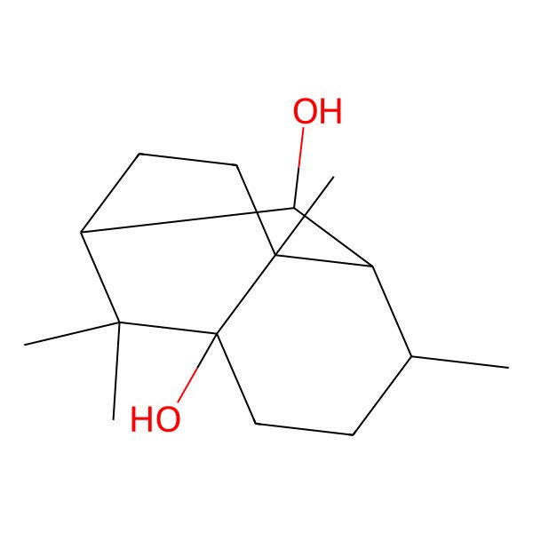 2D Structure of 4,8,11,11-Tetramethyltricyclo[5.3.1.03,8]undecane-2,7-diol