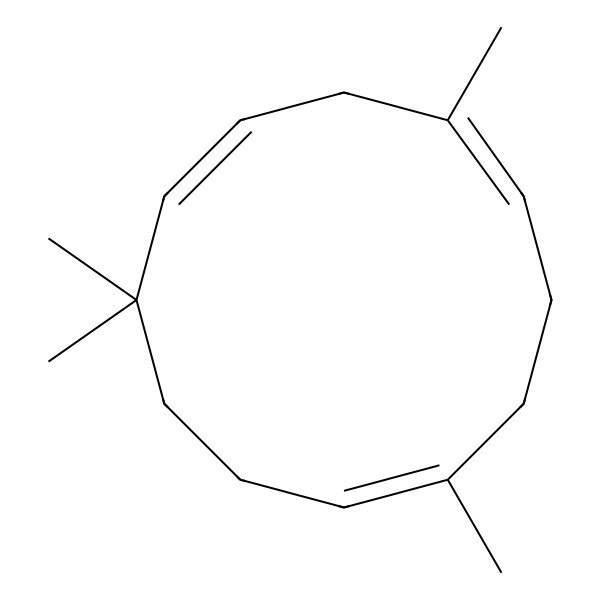 2D Structure of 4,8,12,12-Tetramethylcyclododeca-1,4,8-triene 2D Structure of 4,8,12,12-Tetramethylcyclododeca-1,4,8-triene