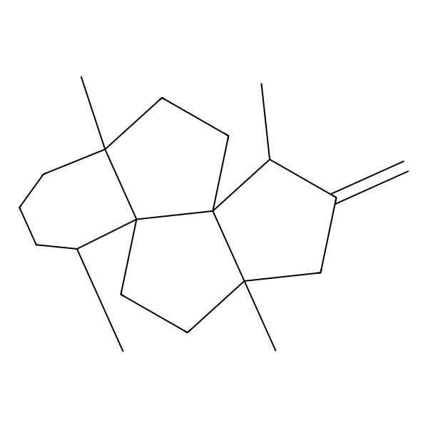 2D Structure of 4,8,12,15-Tetramethyl-14-methylidenetetracyclo[7.6.0.01,12.04,9]pentadecane