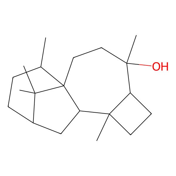 2D Structure of 4,8,14,15,15-Pentamethyltetracyclo[9.3.1.01,9.05,8]pentadecan-4-ol