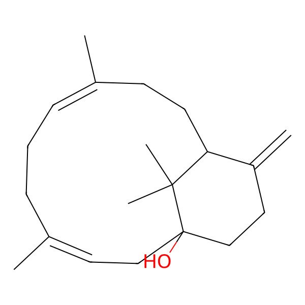 2D Structure of 4,8,15,15-Tetramethyl-12-methylidenebicyclo[9.3.1]pentadeca-3,7-dien-1-ol