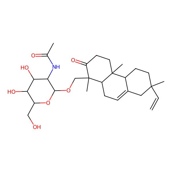 2D Structure of N-[2-[(7-ethenyl-1,4a,7-trimethyl-2-oxo-3,4,4b,5,6,8,10,10a-octahydrophenanthren-1-yl)methoxy]-4,5-dihydroxy-6-(hydroxymethyl)oxan-3-yl]acetamide