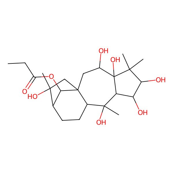2D Structure of [(1S,3R,4R,6R,7R,8S,9R,10R,13R,14R,16R)-3,4,6,7,9,14-hexahydroxy-5,5,9,14-tetramethyl-16-tetracyclo[11.2.1.01,10.04,8]hexadecanyl] propanoate