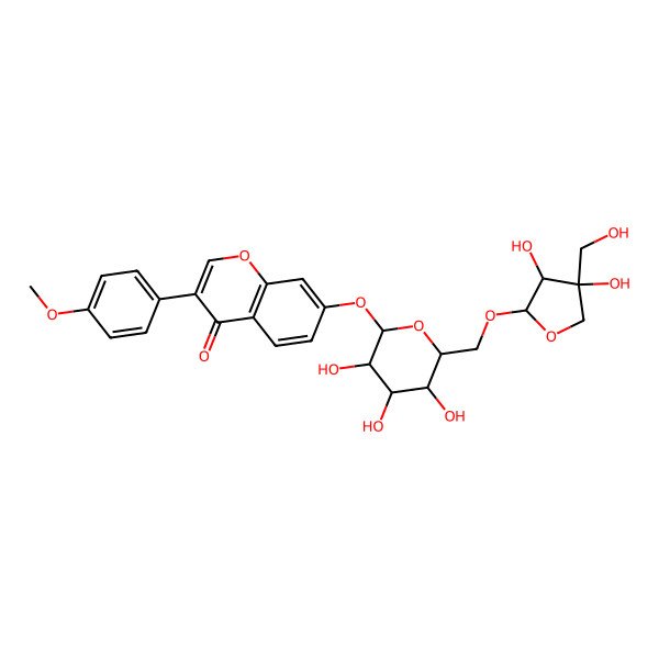 2D Structure of 7-[6-[[3,4-Dihydroxy-4-(hydroxymethyl)oxolan-2-yl]oxymethyl]-3,4,5-trihydroxyoxan-2-yl]oxy-3-(4-methoxyphenyl)chromen-4-one