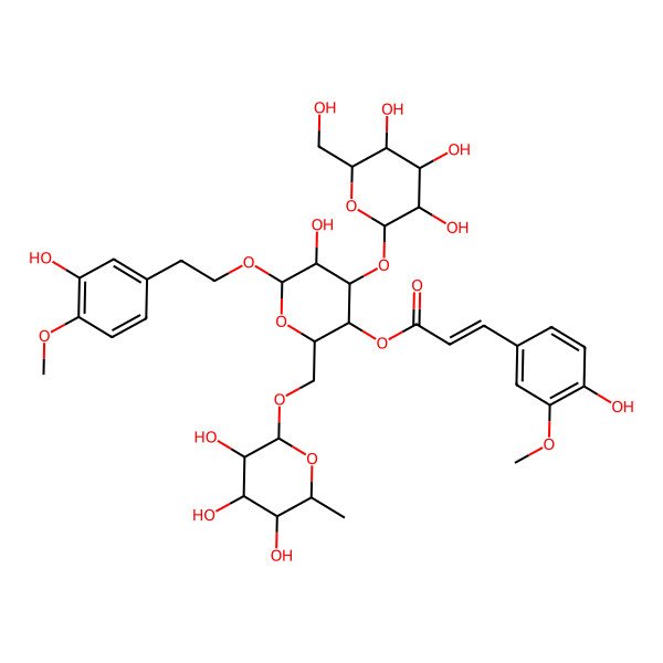 2D Structure of [5-Hydroxy-6-[2-(3-hydroxy-4-methoxyphenyl)ethoxy]-4-[3,4,5-trihydroxy-6-(hydroxymethyl)oxan-2-yl]oxy-2-[(3,4,5-trihydroxy-6-methyloxan-2-yl)oxymethyl]oxan-3-yl] 3-(4-hydroxy-3-methoxyphenyl)prop-2-enoate