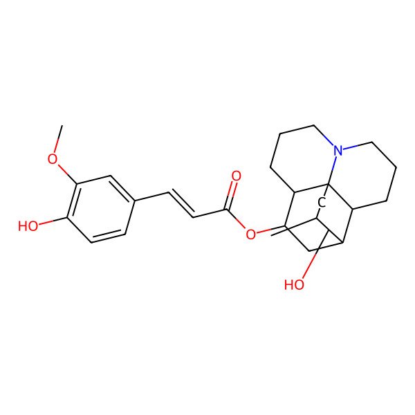 2D Structure of [(1R,2R,10S,11R,13S,14R,15S)-14-hydroxy-15-methyl-6-azatetracyclo[8.6.0.01,6.02,13]hexadecan-11-yl] (E)-3-(4-hydroxy-3-methoxyphenyl)prop-2-enoate
