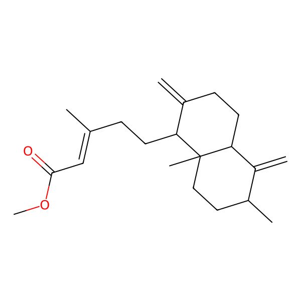 2D Structure of methyl 5-(6,8a-dimethyl-2,5-dimethylidene-3,4,4a,6,7,8-hexahydro-1H-naphthalen-1-yl)-3-methylpent-2-enoate