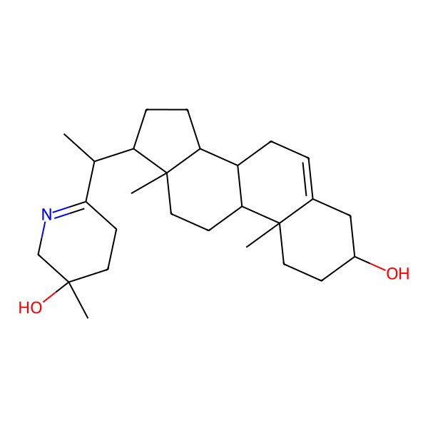 2D Structure of (3R)-6-[(1R)-1-[(3S,8S,9S,10R,13S,14S,17R)-3-hydroxy-10,13-dimethyl-2,3,4,7,8,9,11,12,14,15,16,17-dodecahydro-1H-cyclopenta[a]phenanthren-17-yl]ethyl]-3-methyl-4,5-dihydro-2H-pyridin-3-ol