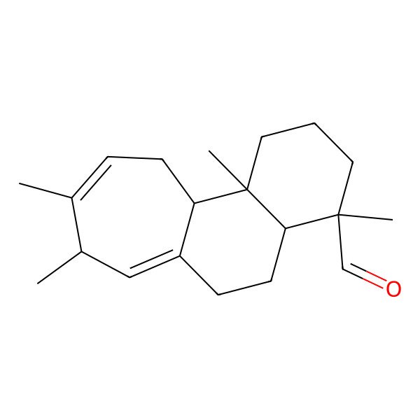2D Structure of 4,8,9,11b-tetramethyl-2,3,4a,5,6,8,11,11a-octahydro-1H-cyclohepta[a]naphthalene-4-carbaldehyde