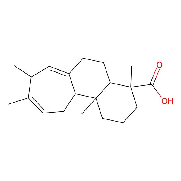 2D Structure of 4,8,9,11b-tetramethyl-2,3,4a,5,6,8,11,11a-octahydro-1H-cyclohepta[a]naphthalene-4-carboxylic acid
