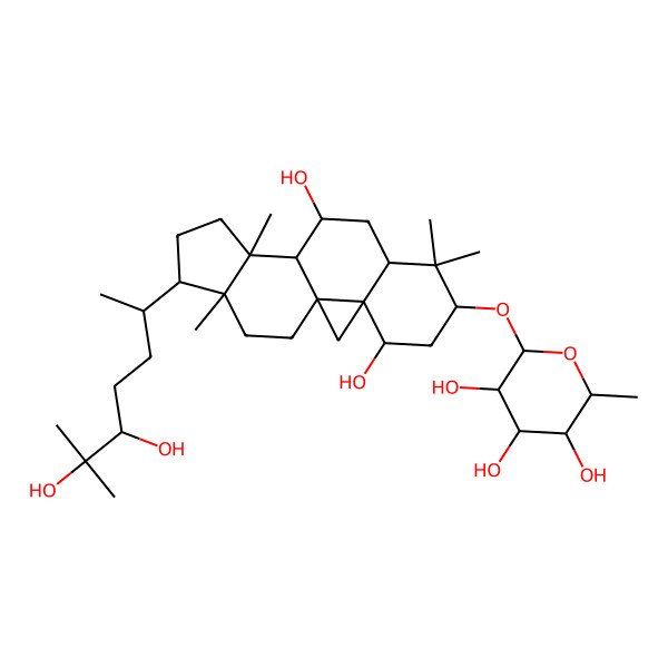 2D Structure of (2R,3R,4R,5R,6S)-2-[[(1S,3S,4S,6S,8S,10S,11S,12S,15R,16R)-15-[(2R,5R)-5,6-dihydroxy-6-methylheptan-2-yl]-4,10-dihydroxy-7,7,12,16-tetramethyl-6-pentacyclo[9.7.0.01,3.03,8.012,16]octadecanyl]oxy]-6-methyloxane-3,4,5-triol