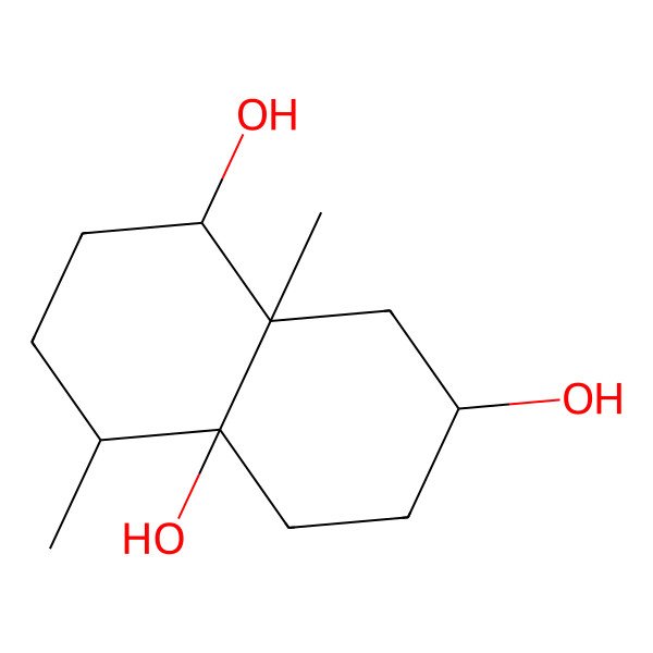 2D Structure of 4,8a-Dimethyl-1,2,3,4,5,6,7,8-octahydronaphthalene-1,4a,7-triol