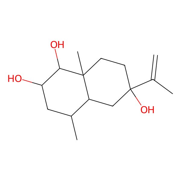 2D Structure of 4,8a-Dimethyl-6-prop-1-en-2-yl-1,2,3,4,4a,5,7,8-octahydronaphthalene-1,2,6-triol
