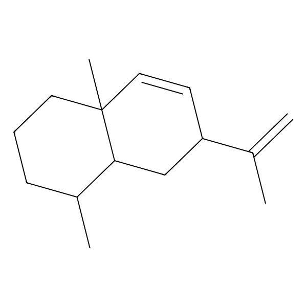 2D Structure of 4,8a-dimethyl-6-prop-1-en-2-yl-2,3,4,4a,5,6-hexahydro-1H-naphthalene