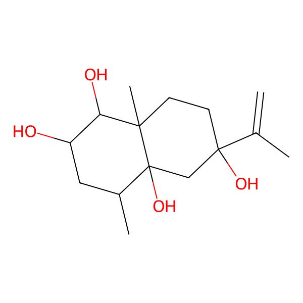 2D Structure of 4,8a-dimethyl-6-prop-1-en-2-yl-2,3,4,5,7,8-hexahydro-1H-naphthalene-1,2,4a,6-tetrol