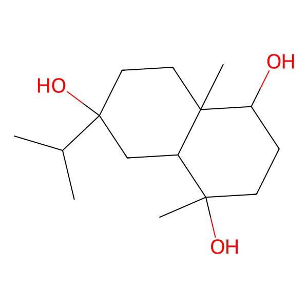 2D Structure of 4,8a-dimethyl-6-propan-2-yl-2,3,4a,5,7,8-hexahydro-1H-naphthalene-1,4,6-triol