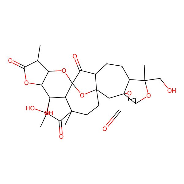 2D Structure of 22,23-Dihydroxy-9-(hydroxymethyl)-9,18,23,25-tetramethyl-4,8,16,20,28-pentaoxaoctacyclo[13.12.1.115,22.01,13.03,7.03,10.017,21.025,29]nonacosane-5,14,19,24-tetrone